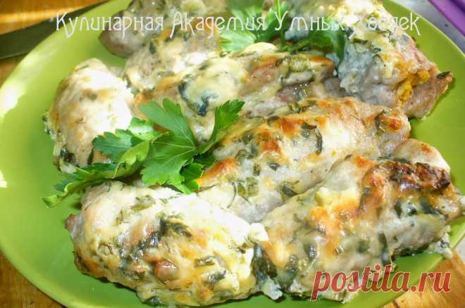 Рулетики из свинины с сочной начинкой.