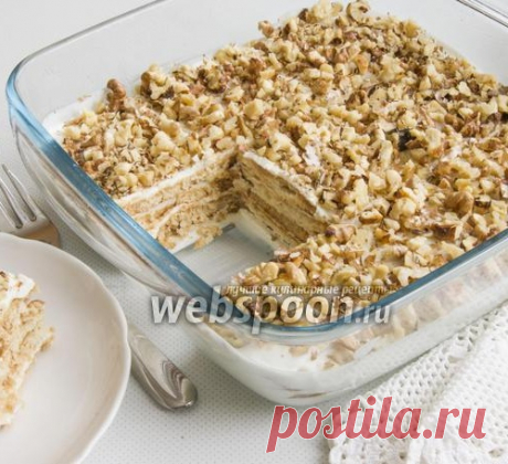 Десерт из сметаны и печенья