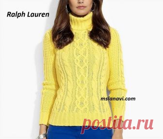 Яркий свитер спицами от Ralph Lauren - СХЕМА