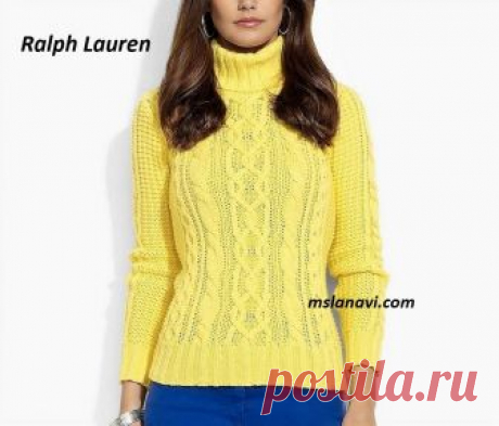 Яркий свитер спицами от Ralph Lauren - СХЕМА