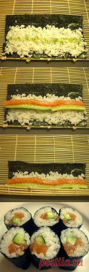 Роллы с рыбой.