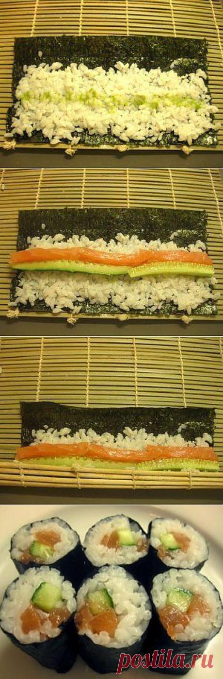 Роллы с рыбой.