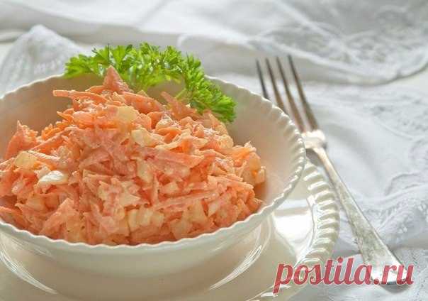 Морковный салат с яйцом