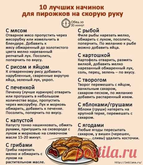 10 лучших начинок для пирожков на скорую руку