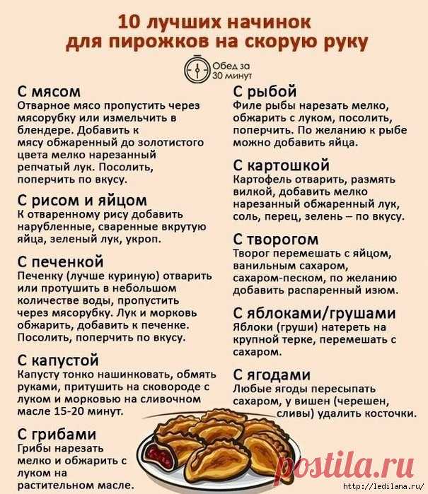 10 лучших начинок для пирожков на скорую руку