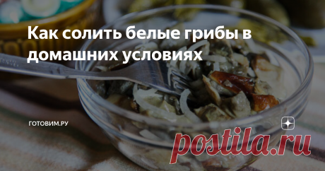 Как солить белые грибы в домашних условиях Статья автора «Готовим.РУ» в Дзене ✍:  Простой рецепт соленых белых грибов. Перед засолкой белые грибы отваривают в подсоленной воде около 10-15 минут.