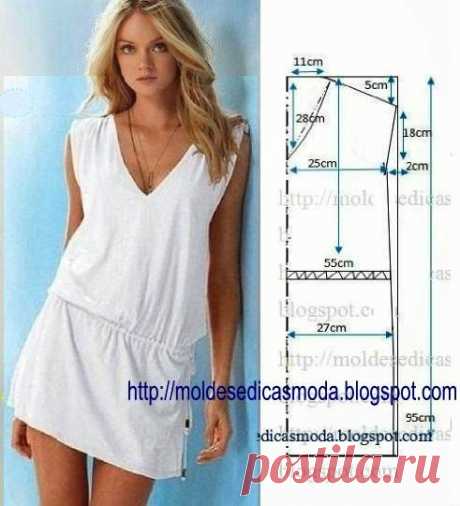 Vestido branco fácil passo a passo de corte e costura