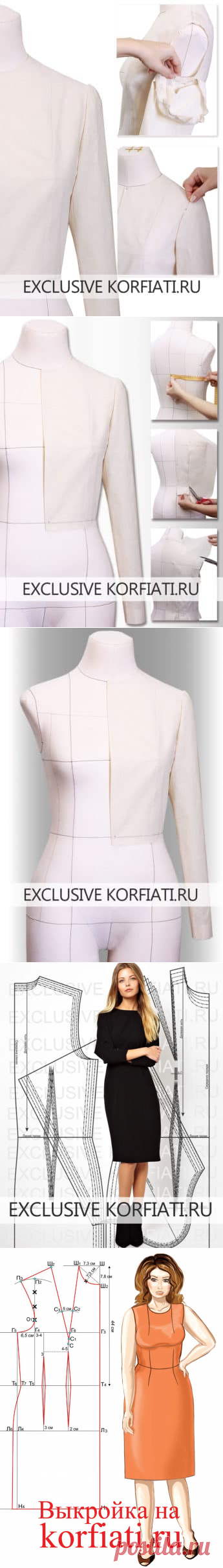 Выкройка-основа женского платья А.Корфиати