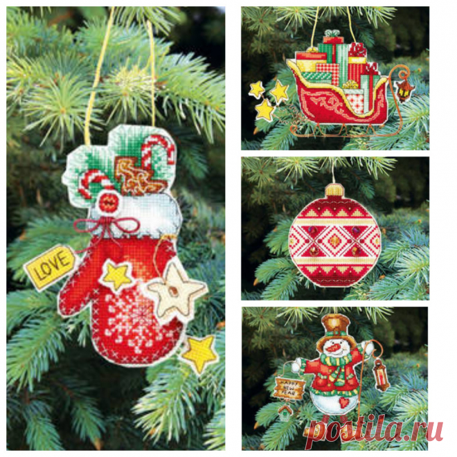 Ёлочные игрушки своими руками! Новогодние игрушки от Crystal Art 🎄 40 вариантов в разделе Декоративные наборы для вышивания
