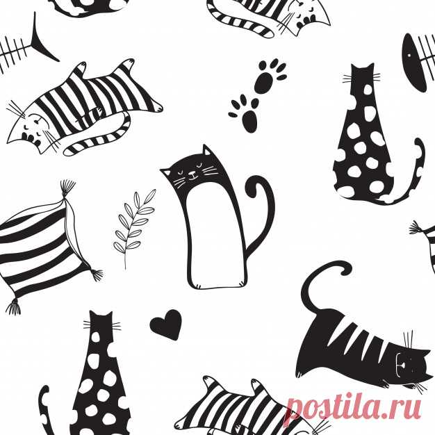 Бесшовный фон с черными кошками Более миллиона свободных векторов, PSD, фотографии и бесплатные иконки. Эксклюзивные халявы и все графические ресурсы, которые необходимые для ваших проектов