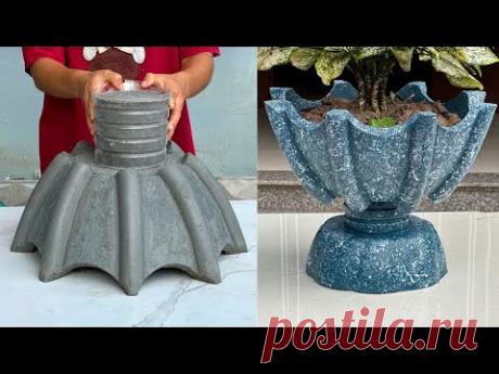 Design And Make Unique Plant Pot From PVC pipes and Cement