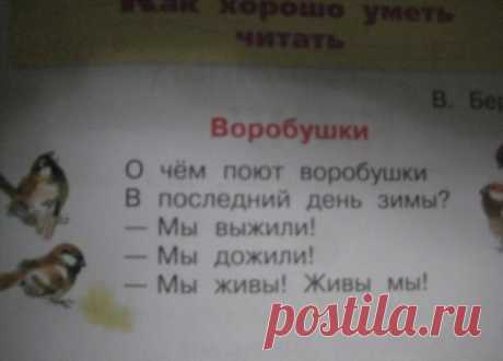 20 сумасшедших сюрпризов из школьных учебников: ↪ Воробушки выжили. Только хардкор.