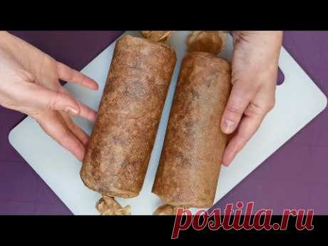 МЯСНОЙ РУЛЕТ В БУМАГЕ на сухой сковороде, весь сок внутри и духовка не нужна