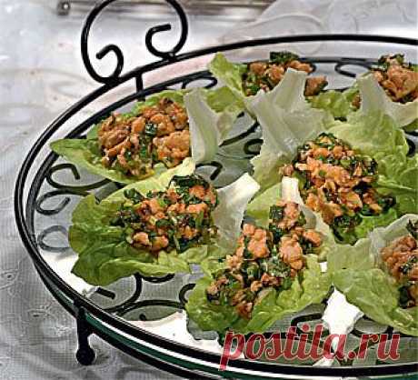 Салатные лодочки с курицей, закуска. Пошаговый рецепт с фото на Gastronom.ru