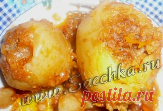 Фаршированный картофель (Картоф Долмасы) - рецепт с фото Азербайджанский фаршированный картофель готовят с фаршем из говядины и баранины и подают на стол горячим.
