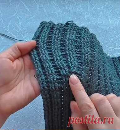 Вязание по выкройкам. Прибавление петель в узоре резинка. Мастер-класс.