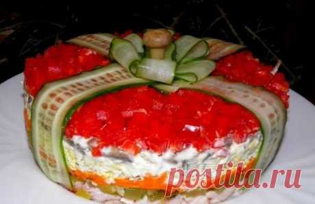 Салат &quot;Подарок&quot; украсит ваш праздничный стол | Четыре вкуса