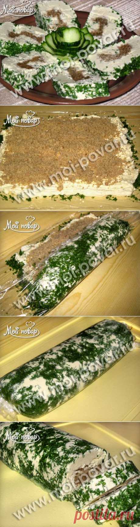 Рулет из творога с орехами - кулинарный рецепт.