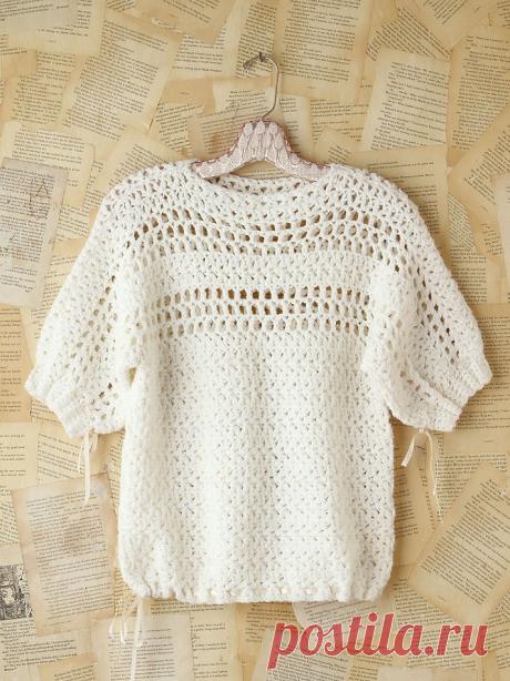 Кофточка филейной сеткой