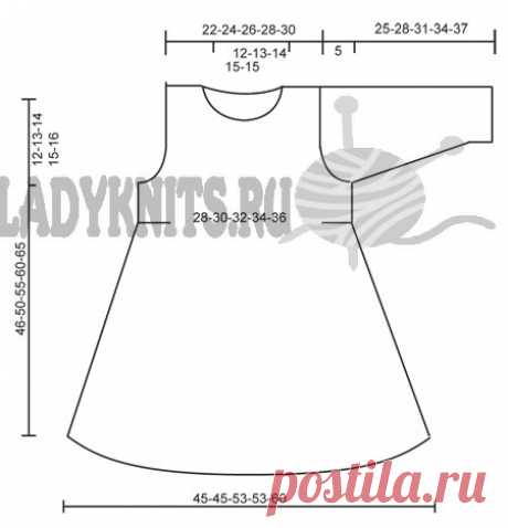Платье и повязка для девочки спицами Wendy Darling («Милая Венди») от Дропс