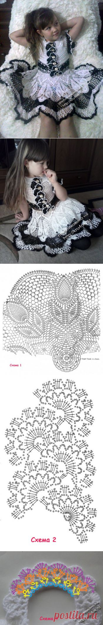 Ажурное платье для девочки 6 лет - вязание крючком на kru4ok.ru
