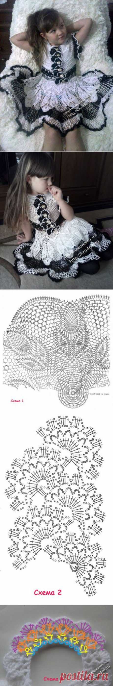 Ажурное платье для девочки 6 лет - вязание крючком на kru4ok.ru