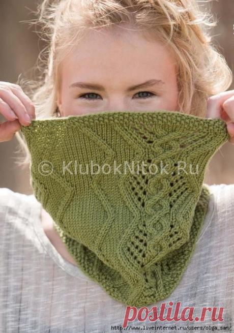 Зеленый снуд | Вязание для детей | Вязание спицами и крючком. Схемы вязания.
