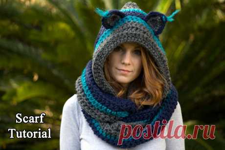 CROCHET PATTERN Cat Scarf Scoodie Hooded Scarf от WellRavelled