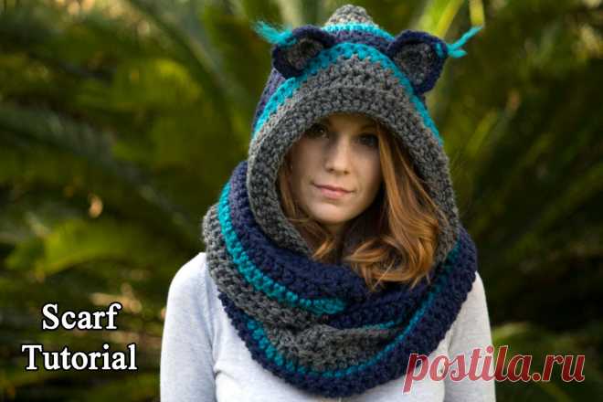 CROCHET PATTERN Cat Scarf Scoodie Hooded Scarf от WellRavelled