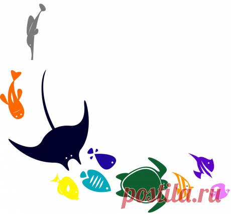 Animals of the Sea Life Vinyl Wall Art Decal Custom Stickers | Etsy