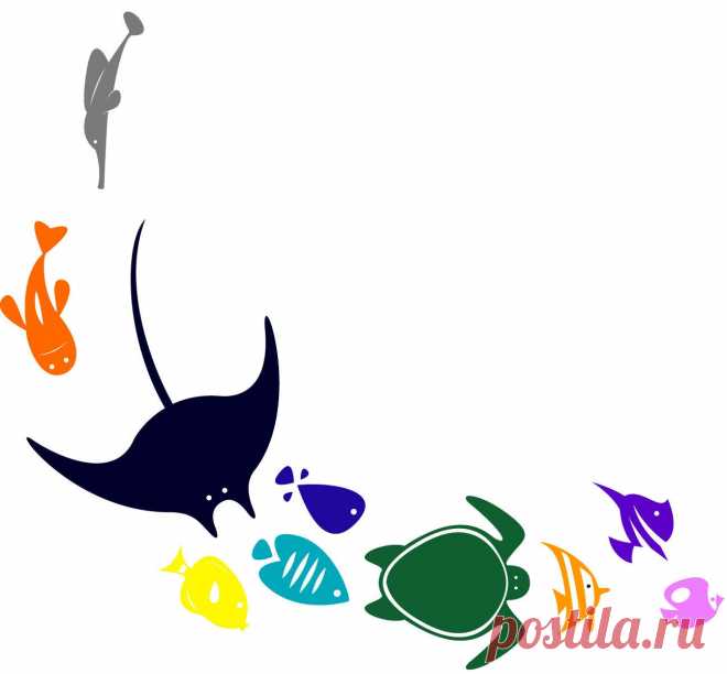 Animals of the Sea Life Vinyl Wall Art Decal Custom Stickers | Etsy