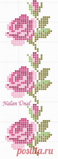 Схема розы для вышивки крестиком бисером