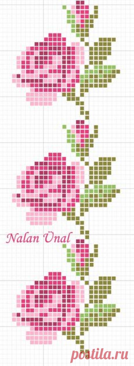 Схема розы для вышивки крестиком бисером