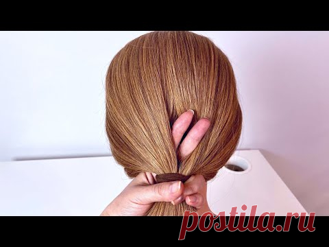 Прическа на длинные волосы.Пучок
