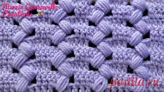 TEJIDOS A CROCHET: Punto Puff Zigzag/ HOW TO CROCHET: Puff zigzag