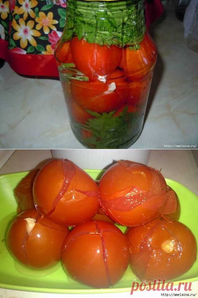 Квашенные помидорчики с чесноком.