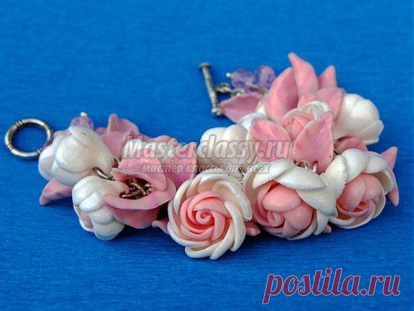 Нежный весенний браслет из полимерной глины с цветами. Мастер-класс с пошаговыми фото