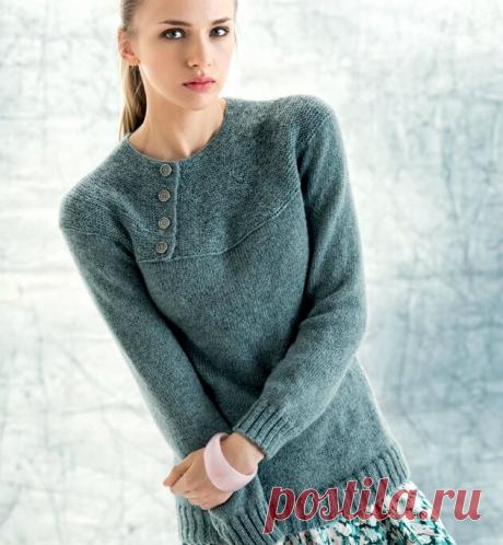 Пуловер на круглой кокетке