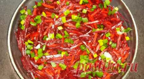 Постный салат из свеклы и моркови "По-корейски", пошаговый рецепт с фото