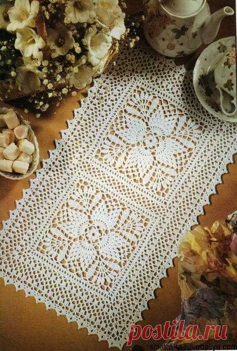 Красивая прямоугольная салфетка Красивая прямоугольная салфетка крючком. Схема прямоугольной салфетки крючком
