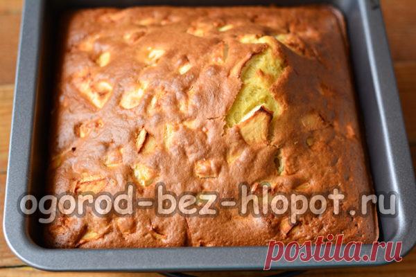 Шарлотка на кефире пышная с яблоками в духовке, очень вкусный рецепт