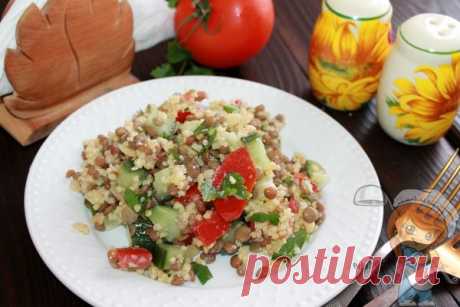 Салат с чечевицей, помидорами, пшеном и орехами. Рецепт с фото Вся польза природы в салате с чечевицей, пшеном и орехами. Витаминный состав блюда впечатляет. Приготовление не отличается сложностью. Можно кушать в Пост.