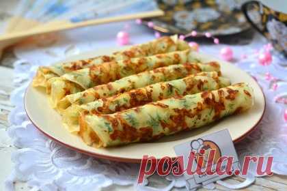 Сырные блины с зеленью
