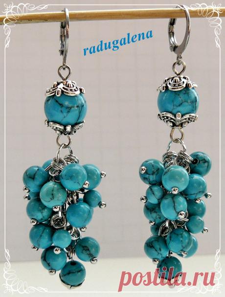 Серьги с бирюзой