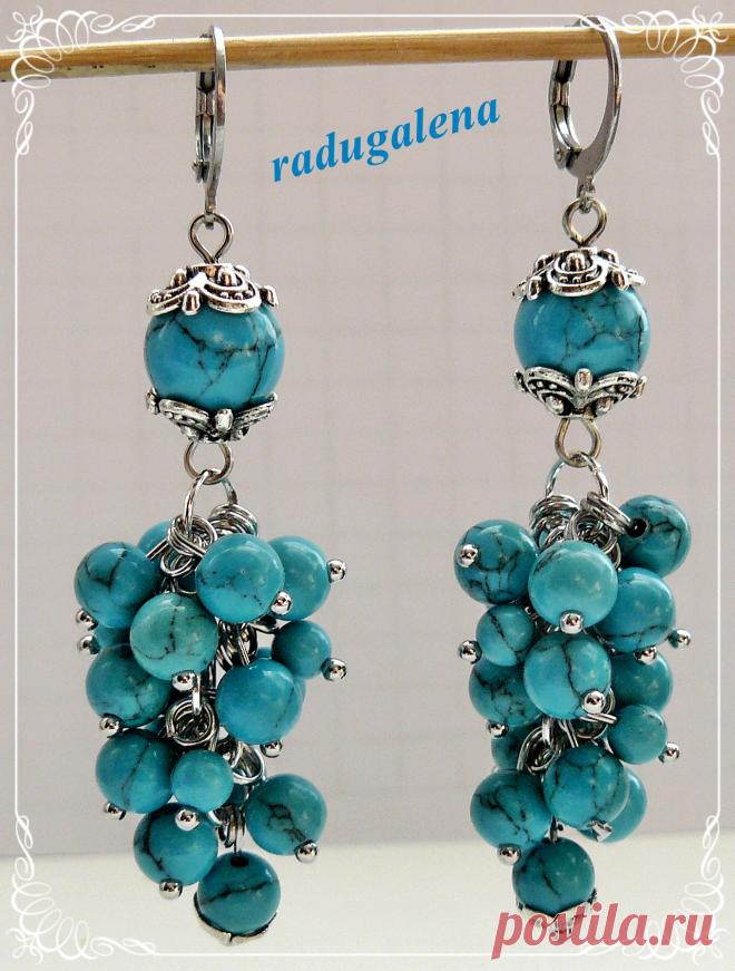 Серьги с бирюзой