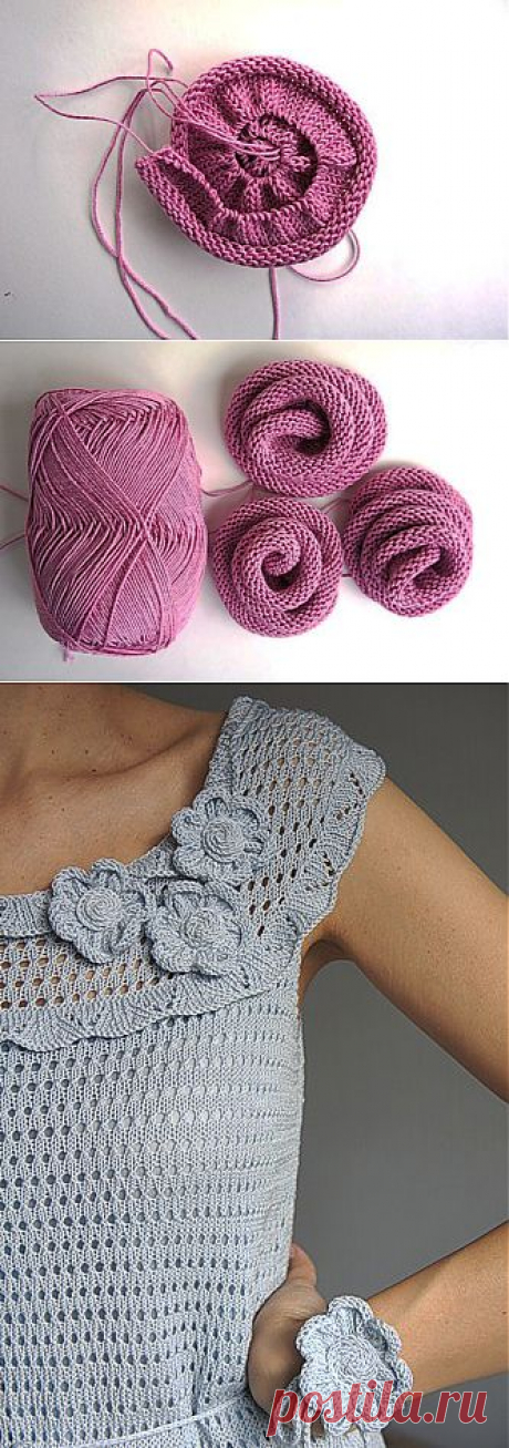 МК Вязаная розочка (очень просто!) - Ярмарка Мастеров - ручная работа, handmade
