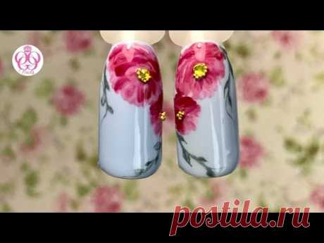 Экспресс дизайн ногтей ПИОНЫ гель лаками💜БЛЮСКАЙ без ПОДДЕЛОК💜новая пинейка ПРЕМИУМ