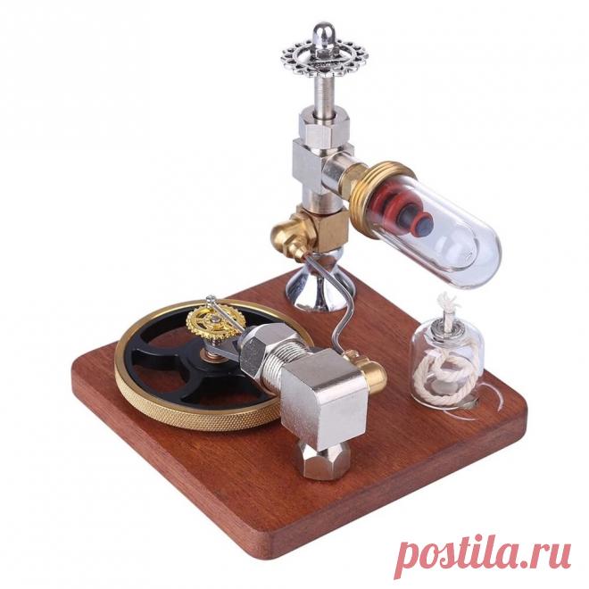 Stirling engine model free piston adjustable speed external combustion engine with horizontal flywheel physics science toy Sale - Banggood.com