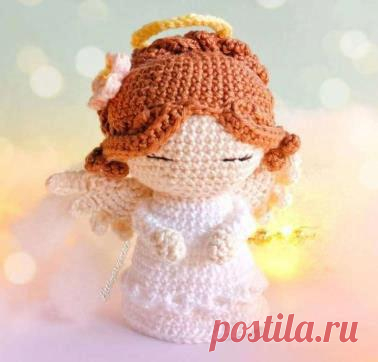 Рождественский ангел крючком. Амигуруми схемы и описания. Автор: @littleyarnpotato | IRINELY.ART