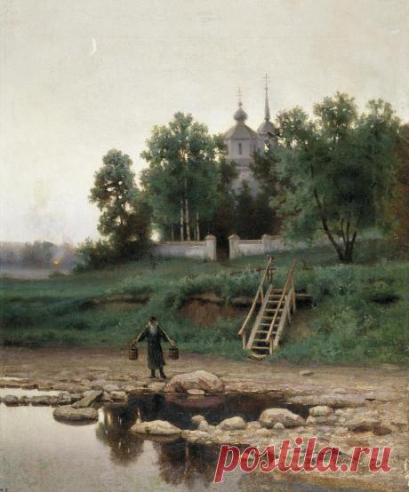 Художник Ефим Ефимович Волков (1844-1920).
"У монастыря"